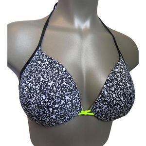 Victoria's Secret PINK Black White Composition Strappy Sides Bikini Top 32A